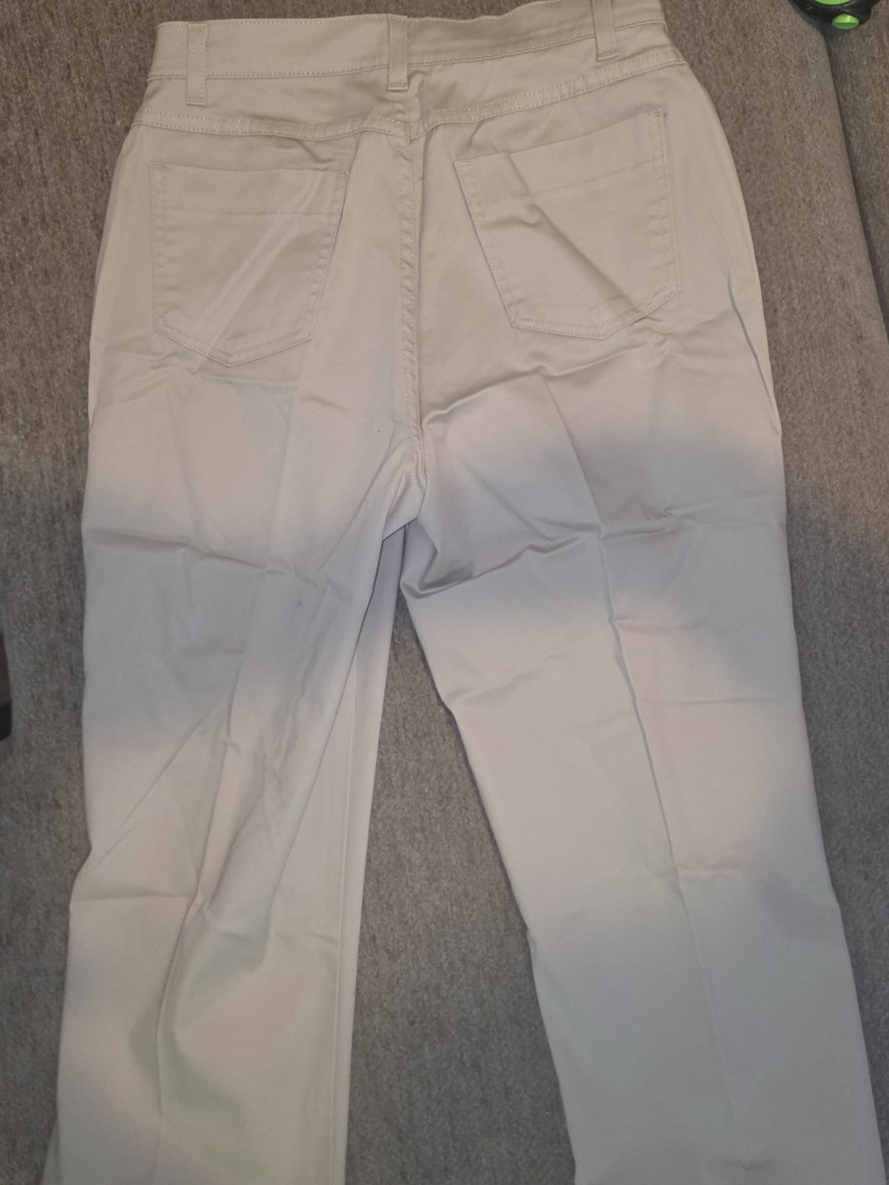 Women's Light Beige Casual Pants with Button Accent Size 14 - Picture 2 of 6